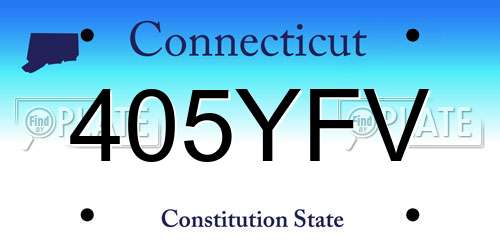 405YFV Connecticut License Plate
