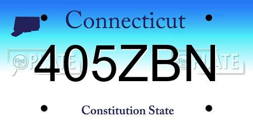 405ZBN Connecticut License Plate