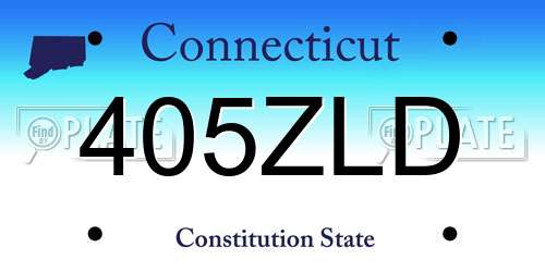 405ZLD Connecticut License Plate