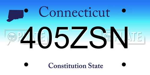 405ZSN Connecticut License Plate
