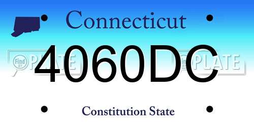 4060DC Connecticut License Plate