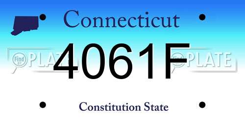 4061F Connecticut License Plate