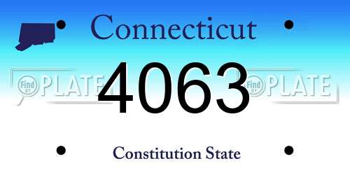 4063 Connecticut License Plate