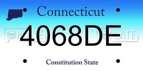 4068DE Connecticut License Plate