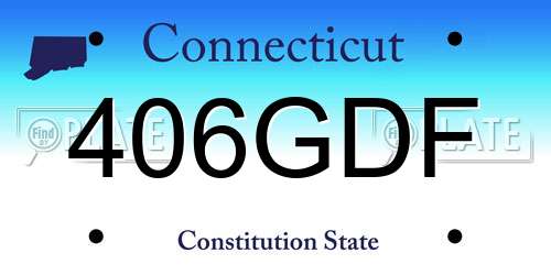 406GDF Connecticut License Plate