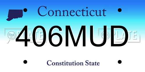 406MUD Connecticut License Plate