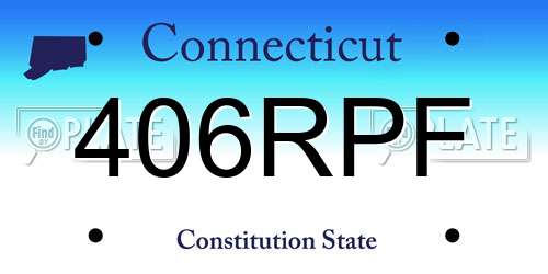 406RPF Connecticut License Plate