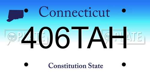 406TAH Connecticut License Plate