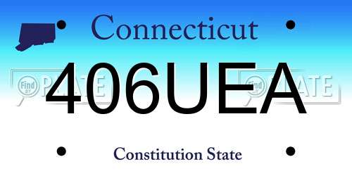 406UEA Connecticut License Plate
