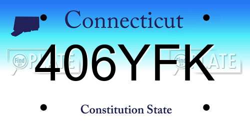 406YFK Connecticut License Plate