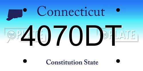 4070DT Connecticut License Plate