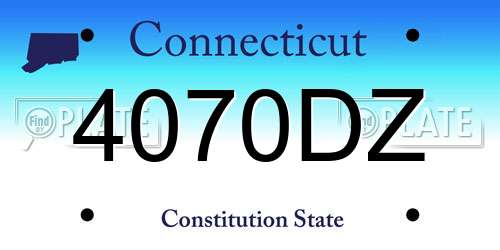4070DZ Connecticut License Plate