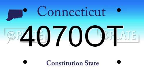 4070OT Connecticut License Plate