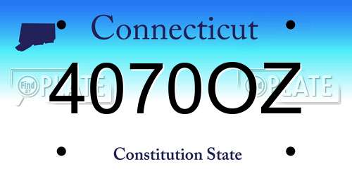 4070OZ Connecticut License Plate