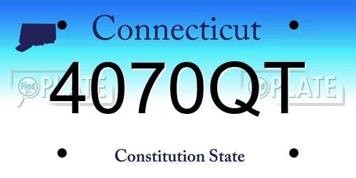 4070QT Connecticut License Plate