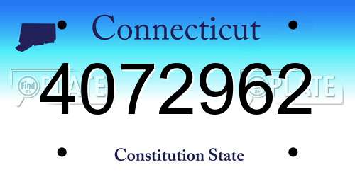 4072962 Connecticut License Plate