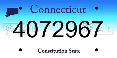 4072967 Connecticut License Plate
