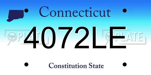 4072LE Connecticut License Plate