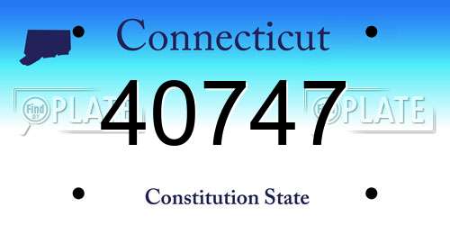 40747 Connecticut License Plate