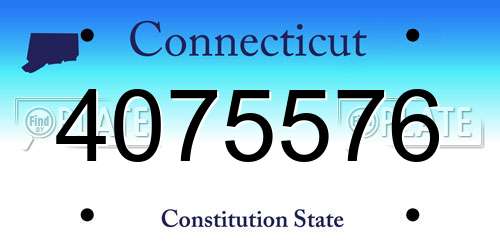 4075576 Connecticut License Plate