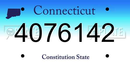 4076142 Connecticut License Plate