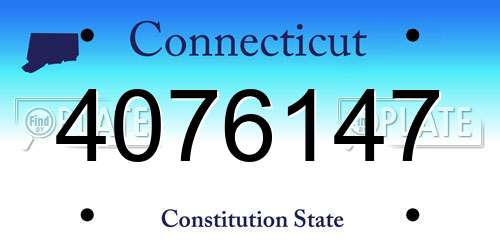 4076147 Connecticut License Plate