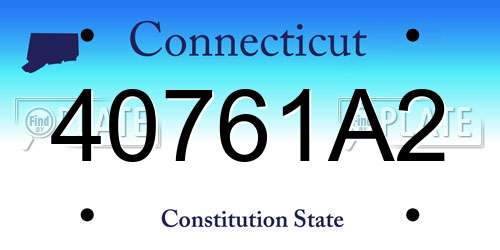 40761A2 Connecticut License Plate