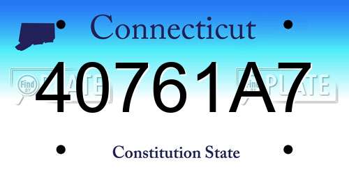 40761A7 Connecticut License Plate
