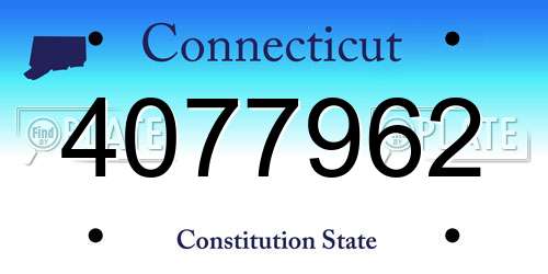 4077962 Connecticut License Plate