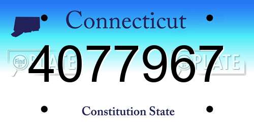 4077967 Connecticut License Plate