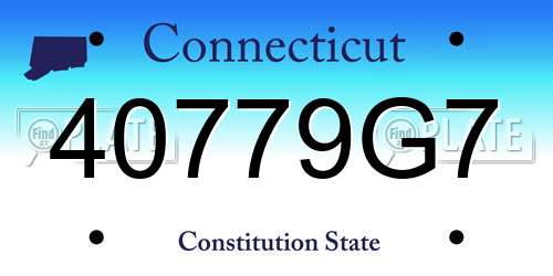 40779G7 Connecticut License Plate