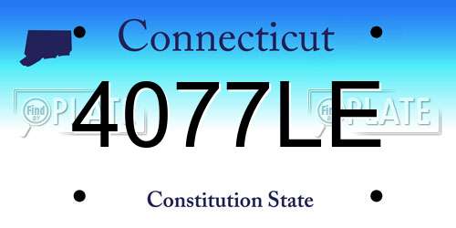 4077LE Connecticut License Plate