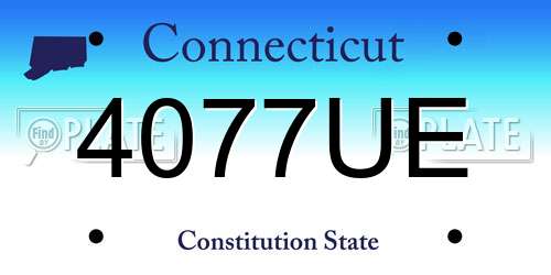 4077UE Connecticut License Plate