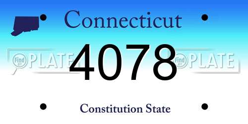 4078 Connecticut License Plate