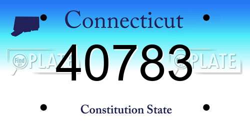 40783 Connecticut License Plate