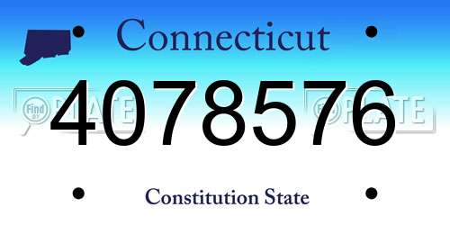 4078576 Connecticut License Plate