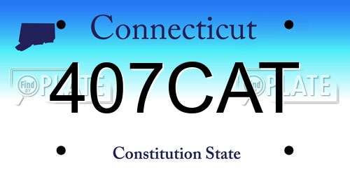 407CAT Connecticut License Plate
