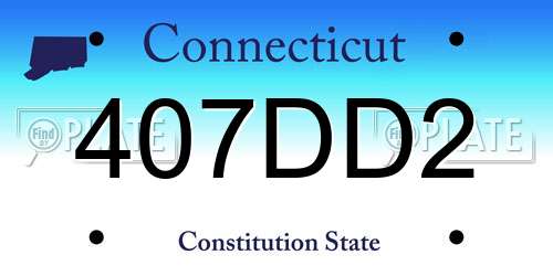 407DD2 Connecticut License Plate