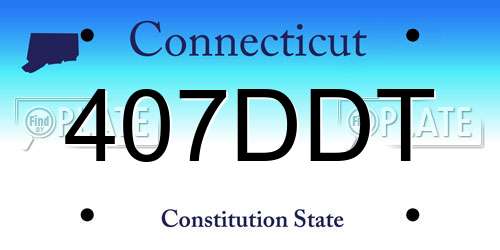 407DDT Connecticut License Plate