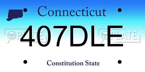 407DLE Connecticut License Plate