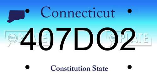 407DO2 Connecticut License Plate