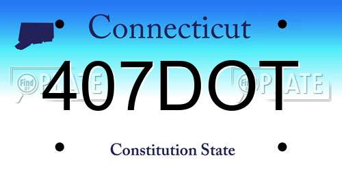 407DOT Connecticut License Plate