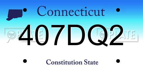 407DQ2 Connecticut License Plate
