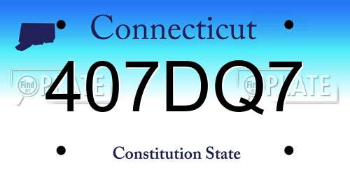 407DQ7 Connecticut License Plate