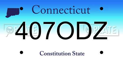 407ODZ Connecticut License Plate