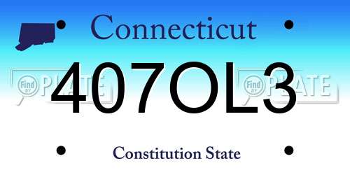 407OL3 Connecticut License Plate