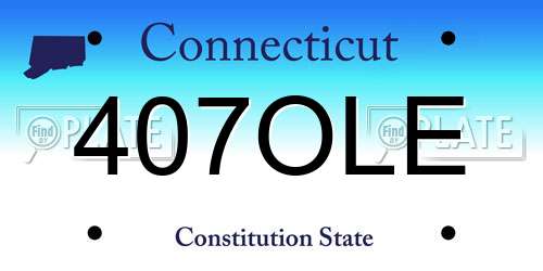 407OLE Connecticut License Plate
