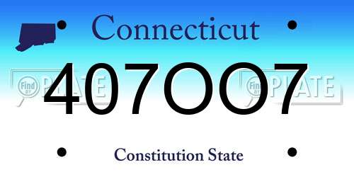 407OO7 Connecticut License Plate