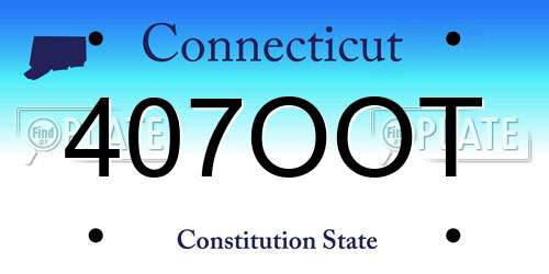 407OOT Connecticut License Plate