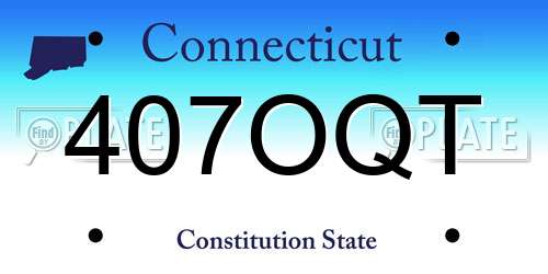 407OQT Connecticut License Plate
